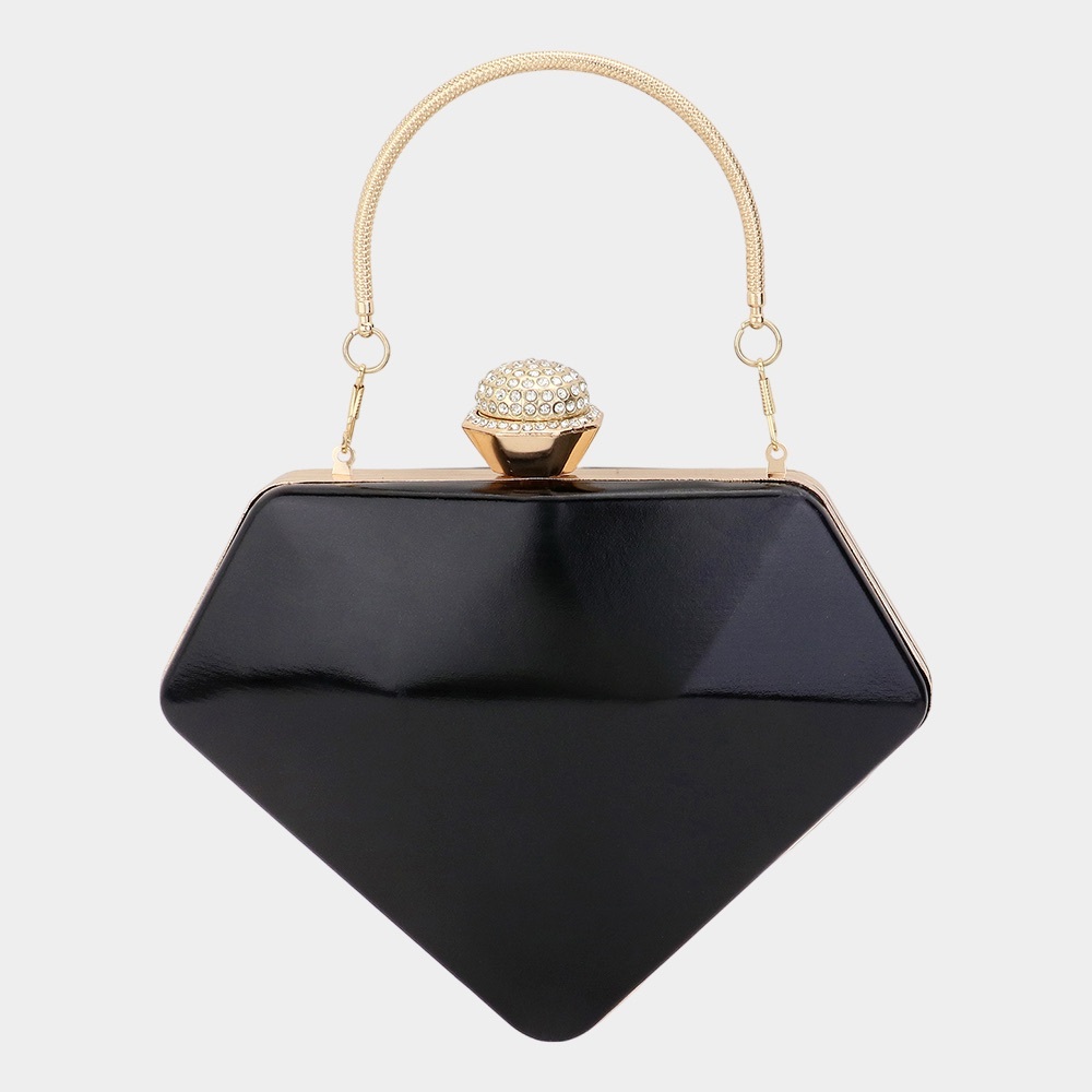 Private Label Black and Gold Diamond Clutch